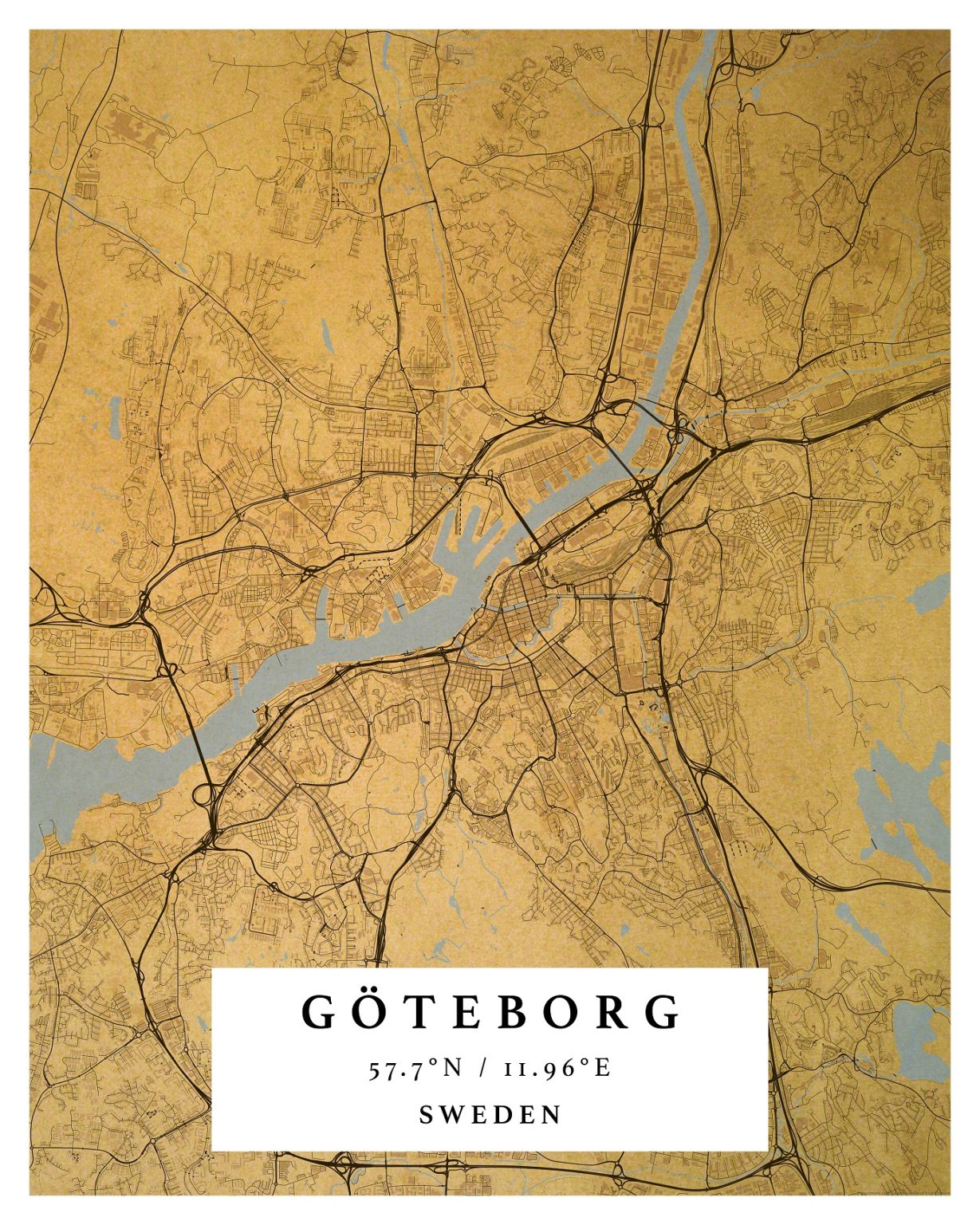 City Digital Map Poster Retro Maps & More